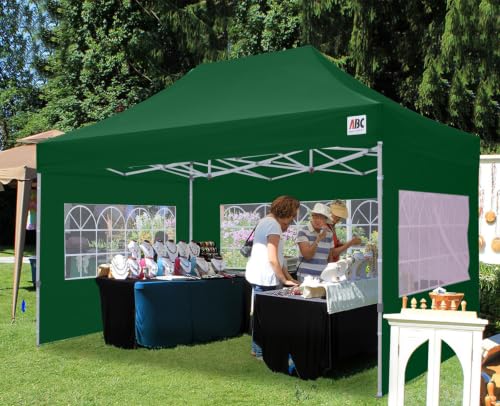 Image of ABCCANOPY Pop up Canopy Tent with Elegant Church Window 8x12,Forest Green