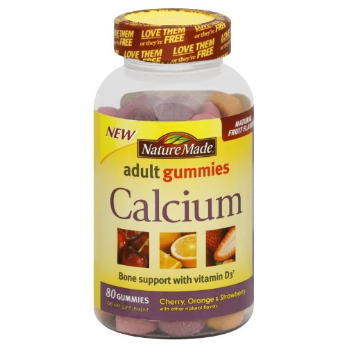 Nature Made Calcium Adult Gummies, 80 Count (Pack of 3)