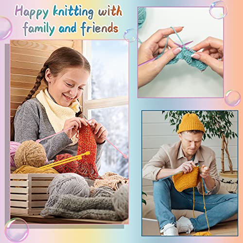 Image of Katech 14 pcs Knitting Needles Set, 4mm-10mm Single Pointed Knitting Needles for Beginners, 10 inch Straight Knitting Needle Size 10 for Knitting Sweater, Scarf(Stitches Won't Slip Off)
