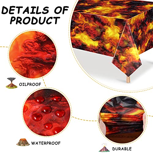 Image of Tiamon Lava Tablecloth, Fire Flame Tablecloth Decoration, 54 inch x 108 inch,3 Pcs