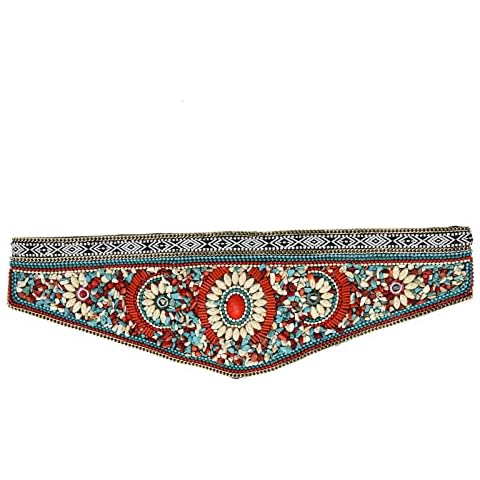 idealway Bohemian Beaded Elastic Waist Belt Cover