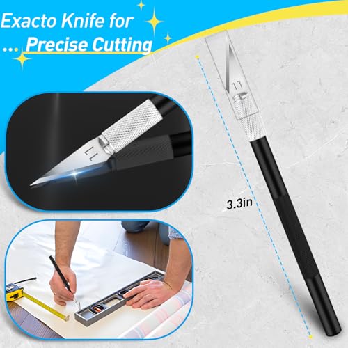 Image of Vinyl Wrap Tool Kit for Car Window Tint Installation, 4 inch Felt Edge Squeegee, Corner Plastic Scraper, 9mm Retractable Utility Knife & Blades, Wraps Applicator Tools for Car Wrapping