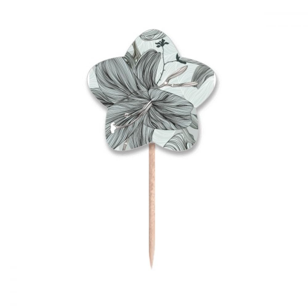 Fleur cure-dents drapeaux Lily Dessin Art pour reussir vos decorations de table d'anniversaire