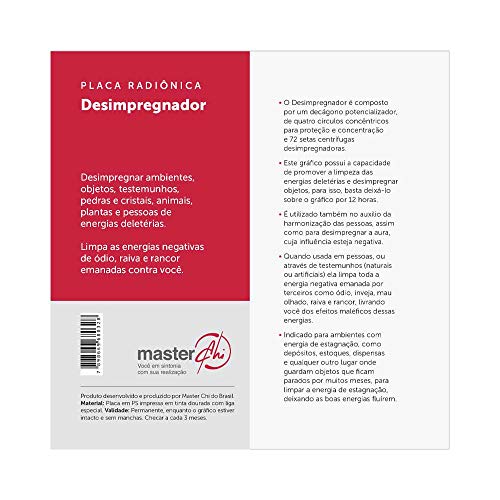 Placa Radiônica Desimpregnador
