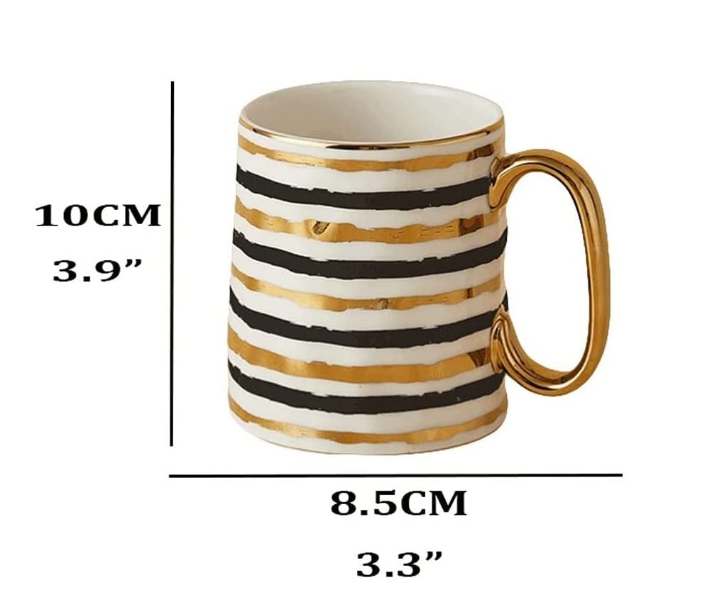 Tazas de Té Tazas Desayuno Taza Creativa Con Taza De Café De Cerámica Dorada Taza De Café De Gran Tamaño Para Bebidas Frías/calientes Fácil De Limpiar Multifuncional Tazas Tazas de Cafe ( Color : A ,
