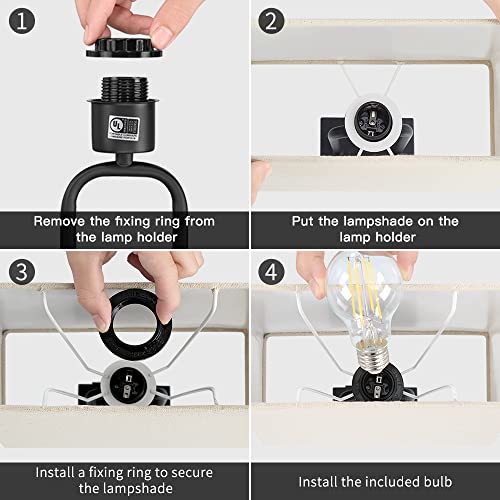 Lamps For Bedrooms Set Of 2, Modern Touch Lamp With Dual Usb Ports & Ac Outlet, 3-Way Dimmable Black Desk Lamp With Cream Fabric Shade For Living Room, Nightstand Lamps Bedroom (Bulb Included) #TOP6