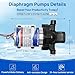 Etespie Automatic-Demand Diaphragm Pump 2088-343-135, 12V DC, 3.0 GPM With Viton Valves, 45 PSI Demand Switch, Santoprene Diaphragm, Self-Priming, MAX 10 AMPS, 1/2