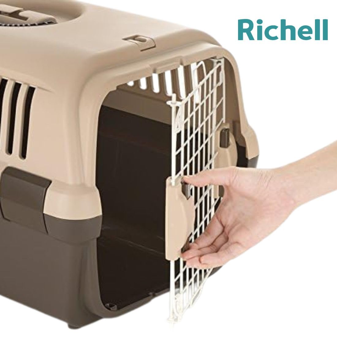 Amazon | リッチェル キャンピングキャリーダブルドア 小型犬・猫用