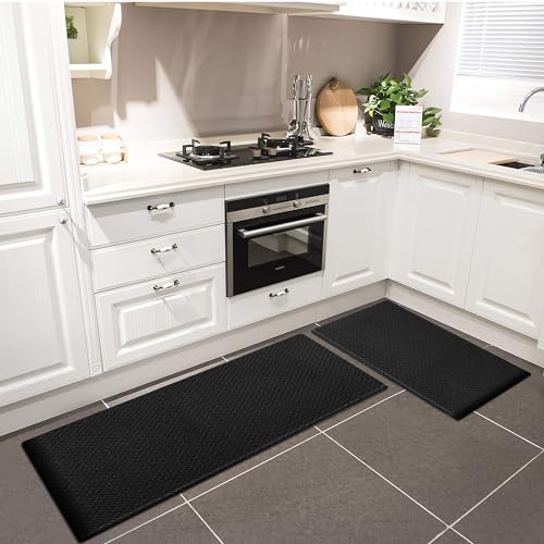 Cenivi 2PCS Kitchen Rugs, Kitchen Mat, 47 Inches Cushioned Anti-Fatigue Kitchen Rug, Kitchen Mats for Floor, Non-Slip Kitchen Rugs Sets of 2, Waterproof Kitchen Mat 17.3