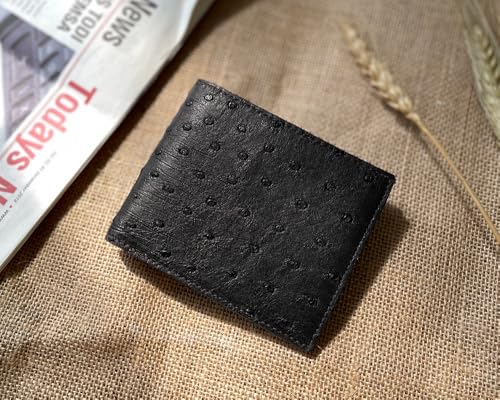 Image of HATA Men Leather Bifold Wallet RFID Blocking Front Pocket Exotic Billfold Handmade Gift For Birthday Wedding Anniversary Father's Day