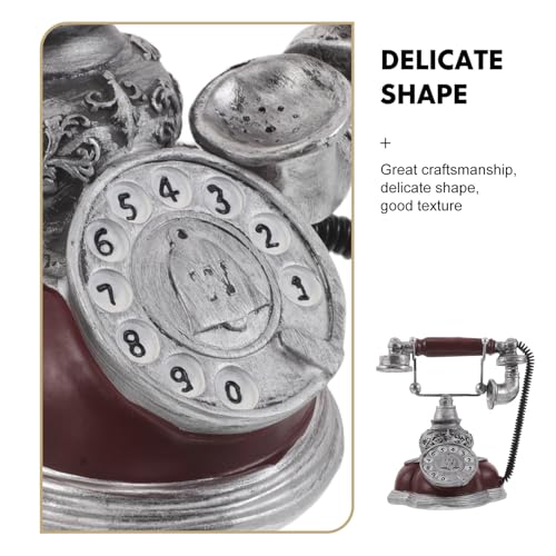 Téléphone vintage en résine rétro pour déco de meuble de salon - 3