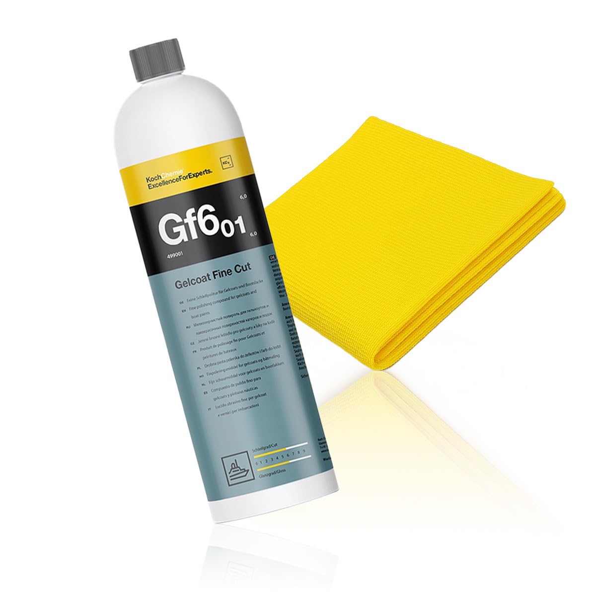 Koch Chemie Gf6.01 - Paño de secado (1 L, microfibra, corte fino, abrillantador, abrillantador para barcos y yates)