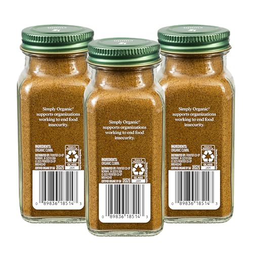 Image of Simply Organic Ground Cumin Seed, 2.31 Ounce Jar, Rich, Warm, Complex Earthy Spice Flavor, Kosher (Pack of 3)