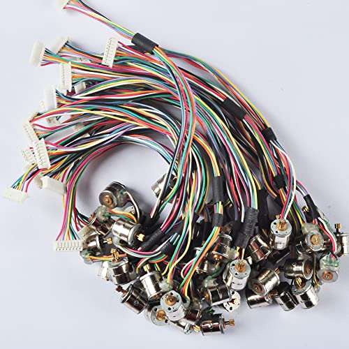 BAENRCY 50pcs DC 1.5V-3V 4 Wire 2 Phase Micro Stepper Motor with Output Copper Gear Miniature D8mm x H9.2mm