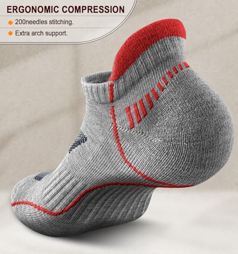 BULLIANT Men's Ankle Socks 4Pairs-Athletic Running Socks Cushioned No Show Breathable-Arch Support3