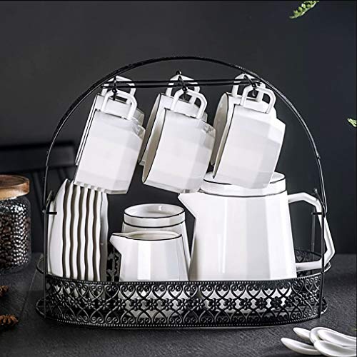 KGDC Juego de café Juego de café de cerámica de Gran Capacidad de café Taza de café de la Tetera de platillo Juego de té… - Imagen 6