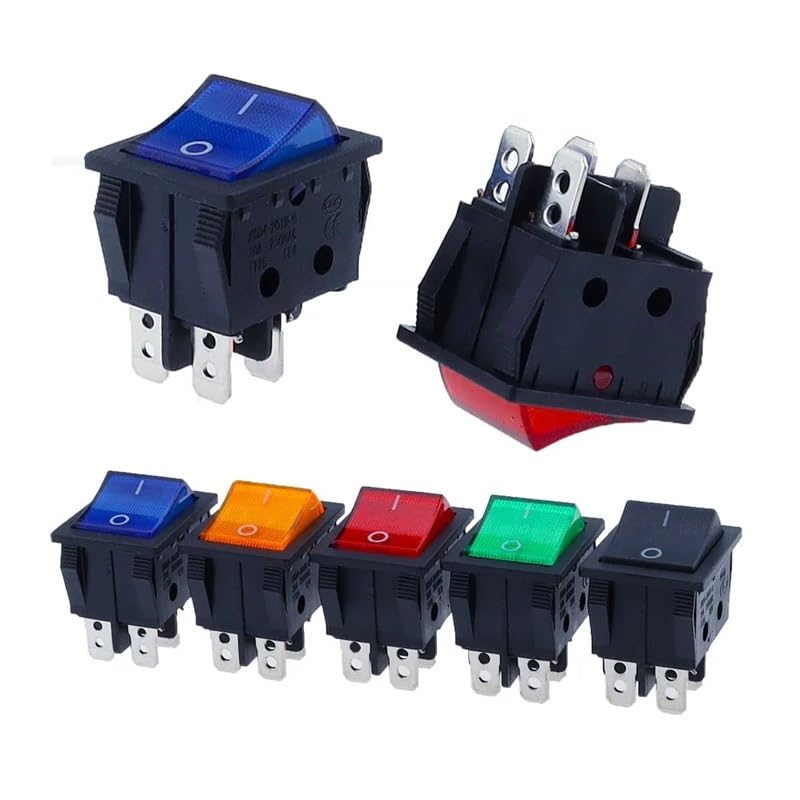 POWTAXBJGD 1 PCS,30A 250V AC High Current,ON/Off,Special for Eelding Machine,KCD4,Sterling Silver Point,Rocker Power Button Switches(2)