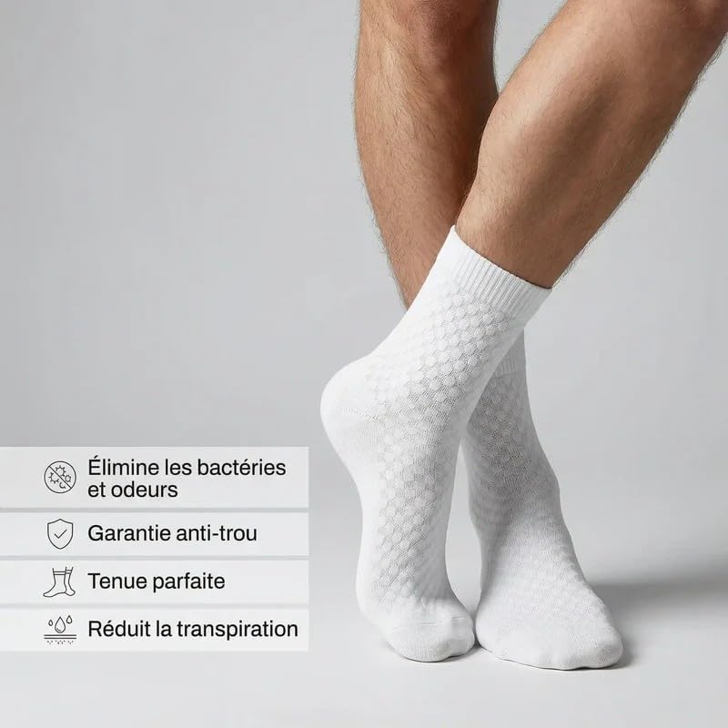 Générique CHAUSSETTES ALESSIO MI-HAUTES EN FIBRE DE BAMBOU PREMIUM Fibre De Bambou Respirante Pour Un Confort Au Quotidien