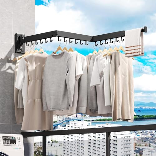 Recopilación de Tendedero Plegable que puedes comprar esta semana. 50 Tendedero de Ropa,Tendedero Plegable Pared,Capacidad de Carga 35KG,Con 18 Ganchos,Ángulo Ajustable 360°,Estante de Ropa Retractil para Ahorro de Espacio,para...