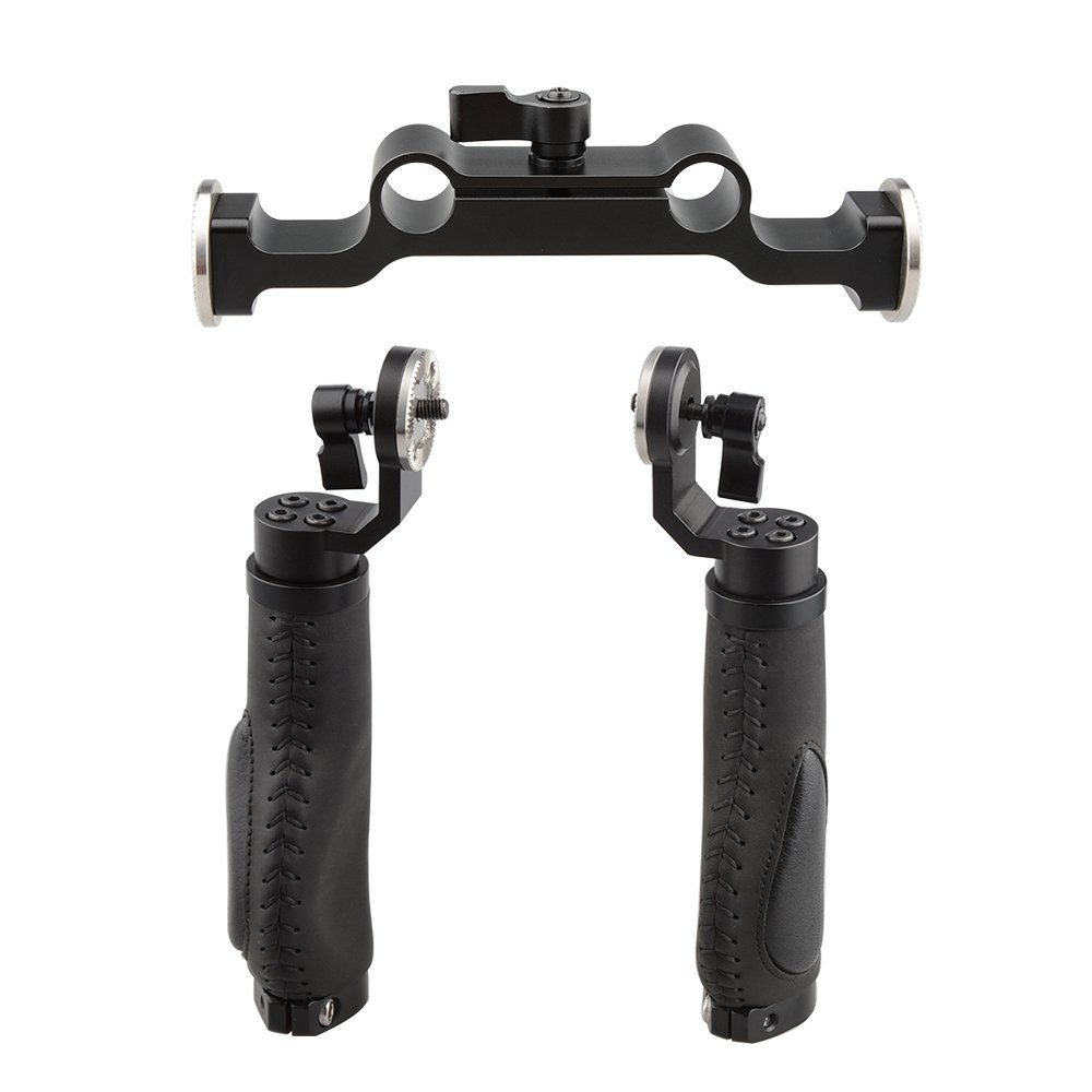 Amazon.com : CAMVATE Leather Handle 15mm Rod Shoulder Mount Rig  
