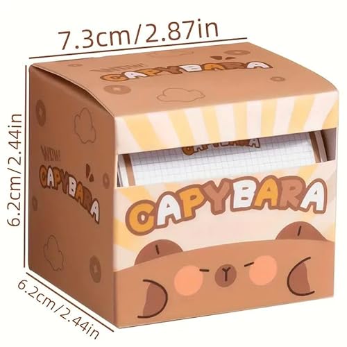 OANGO 256 PCS/Set DIY Memo Pad with Pull-Out Design & Tearable Sheets | Compact Notepad for Students - Capybara Stickers - Image 7