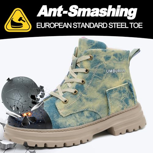 Women's Steel Toe Work Boots Comfortable Lightweight High-Top Safety Shoes with Non-Slip Shoes Puncture-Resistant Design & Durable Construction3