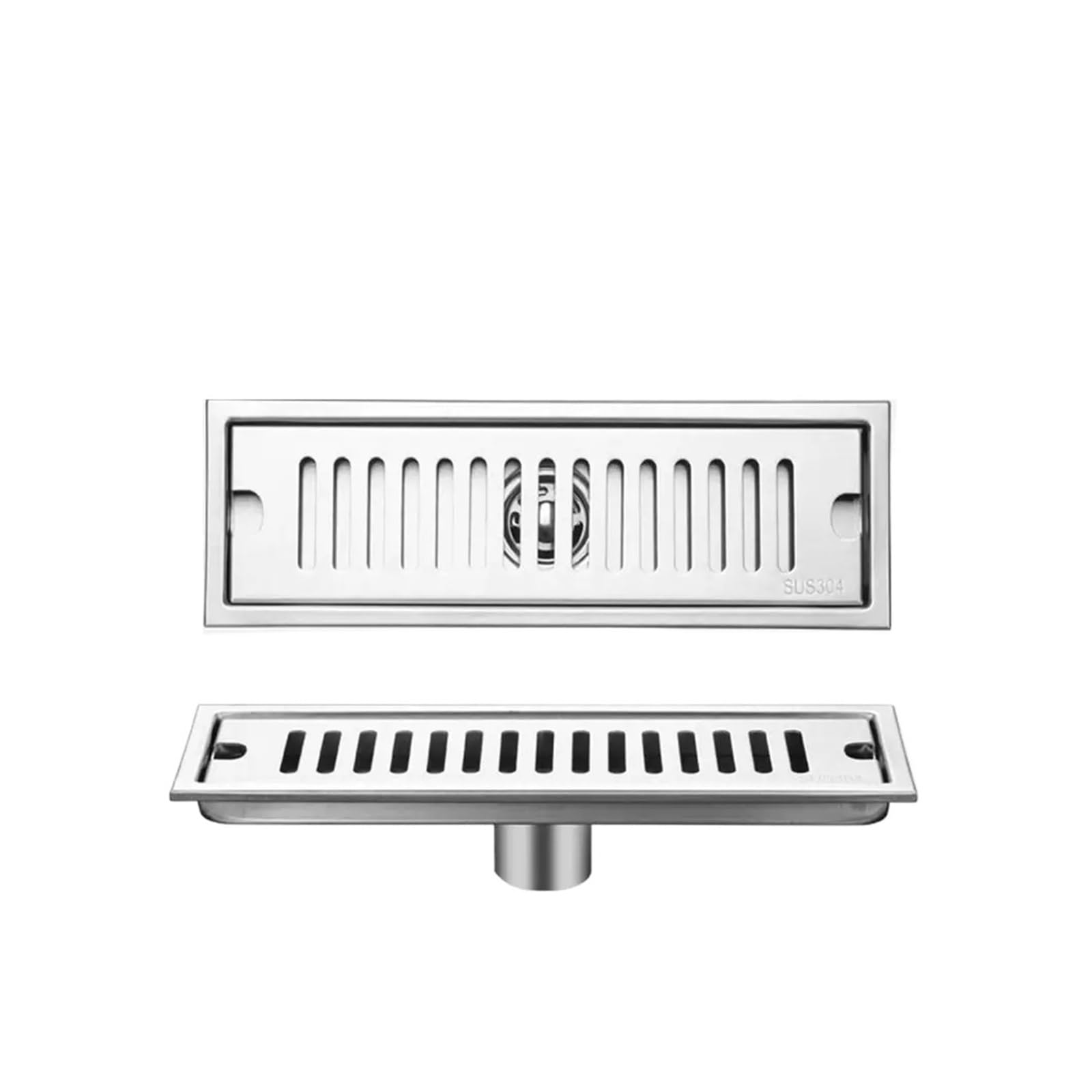 Linear Shower Drain 20-50cm Strainer Cover Shower Floor Drain Stainless Steel Linear Dectable Square Filter(30x10cm Mid)