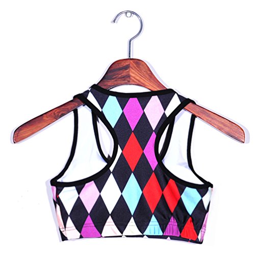 Image of Sister Amy Women's Aerobics Gym Dance Yoga Vest Printed Sports Bra Top Vest