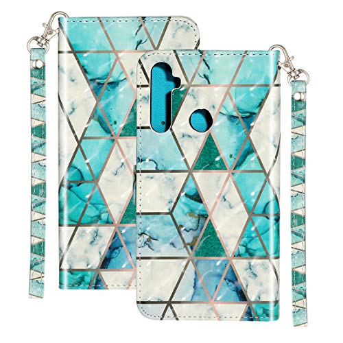 Aipyy Oppo Realme 5i Marble Painted Wallet Case, [Card Slots] PU Leather Wallet Protection Case Magnetic Stand Flip Case with Wrist Starp Cover for Oppo Realme 5i