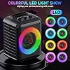 JYX Karaoke Machine with 2 Wireless Microphones, Portable Bluetooth Speaker with PA System for Adults, Disco LED Light, Supports USB/SD Card/TWS/AUX/Echo Adjustment/REC for Party, Birthday, Home #4