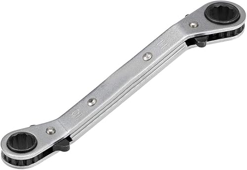 uxcell Llave de trinquete reversible, extremo de caja doble de 0.394 in x 0.433 in, Cr-V