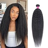 DAIMER Short Length Brazilian Kinky Straight Bundles Human Hair Sew in Unprocessed Virgin Hair Extension Yaki Straight Human Hair Weft Natural Color 14 Inch