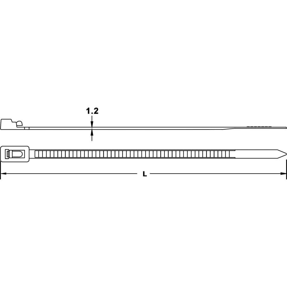TRU COMPONENTS 1592883 TC-HVC300203 Cable Ties 300 mm 7.60 mm Natural Removable Pack of 100 - Image 3