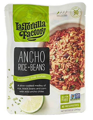 La Tortilla Factory Authentic Side Dishes, Ancho Rice & Beans, 8.5-Ounce, 3 Packages