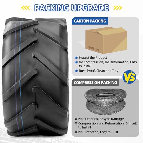 GICOOL (2 Pack) 20x10.00-8 Ag Lug High-Traction Lawn Mower Tubeless Tire, 20x10-8 Agriculture Tractor Tire, 4 Ply, 1227lbs Capacity - Thumbnail 6
