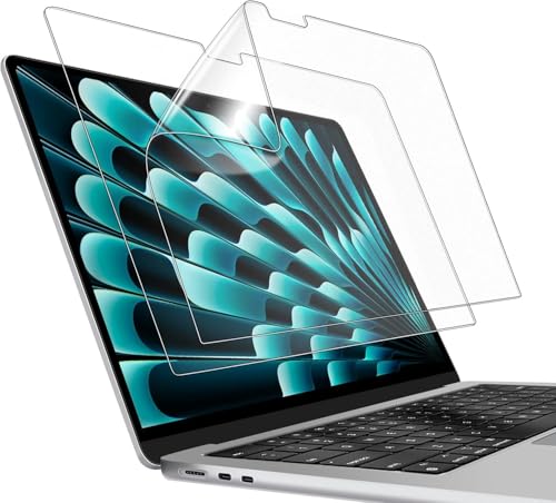 Image of OJOS 2-Pack Screen Protector for MacBook Air 13.6 inch (2025 2024 2023 2022) with (M4 M3 M2) Chip A3240 A3113 A2681 & Touch ID, Anti-Glare PET Film, Anti-Fingerprint (Matte, 2 Pcs)
