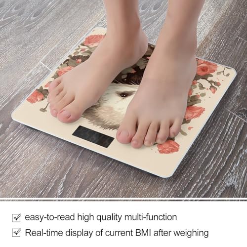 Báscula digital para baño con vidrio templado y pantalla LCD miniatura 5