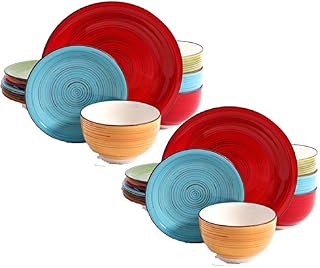 Better Homes and Gardens Festival 12-Piece Dinnerware Set, Assorted, Dishwasher Safe, 1-Pack