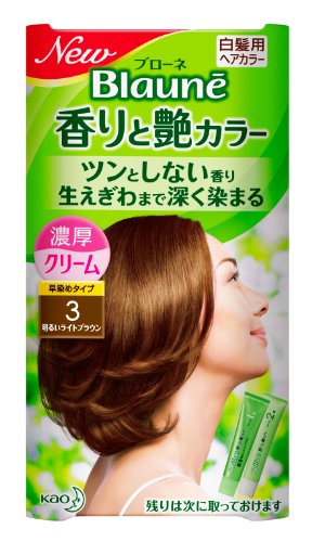 Kao Blaune Fragrant And Gloss Color Cream 3 Bright Light Brown, 108 g (Pack of 1) - Image 4