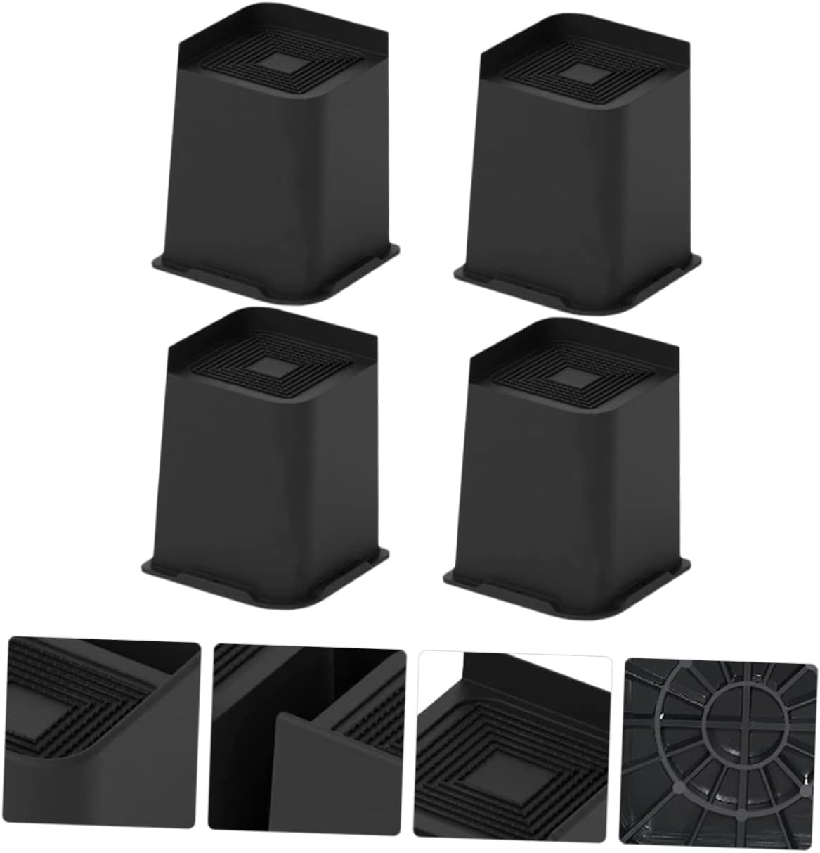 4Pcs Skid Furniture Feet Risers for Bed Sofa Table Appliances Durable Rubber Design for Enhanced Stability and Height for Home Use
