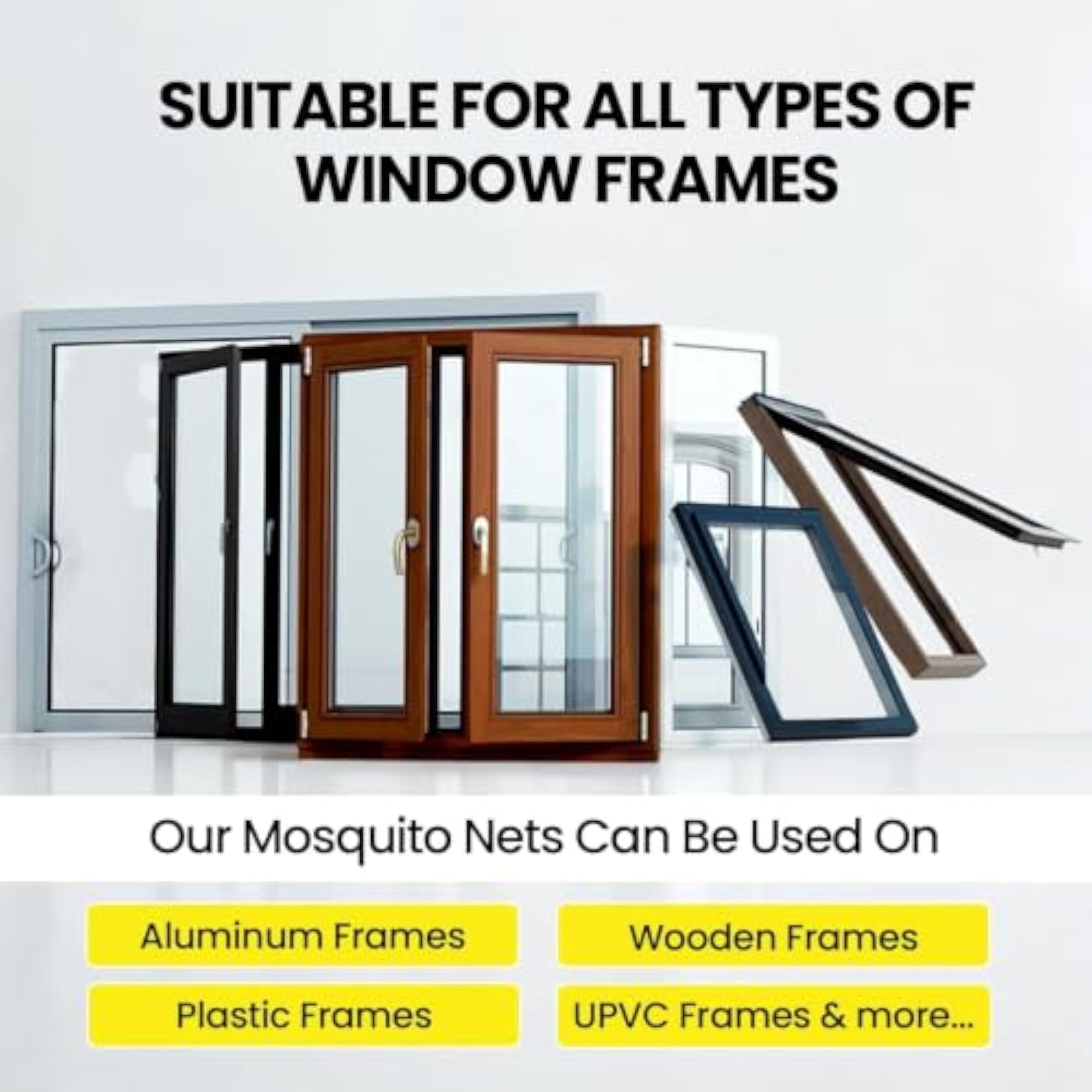Mosquito Net for Windows, Fiberglass Mesh, Pre-Stitched