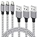 iPhone Charger, TAKAGI Lightning Cable 3PACK 6Ft Nylon Braided USB Charging Cable High Speed Data Sync Transfer Cord Compatible with iPhone 11/11 Pro Max/XS MAX/XR/XS/X/8/7/Plus/6S/iPad(Silver Gray)
