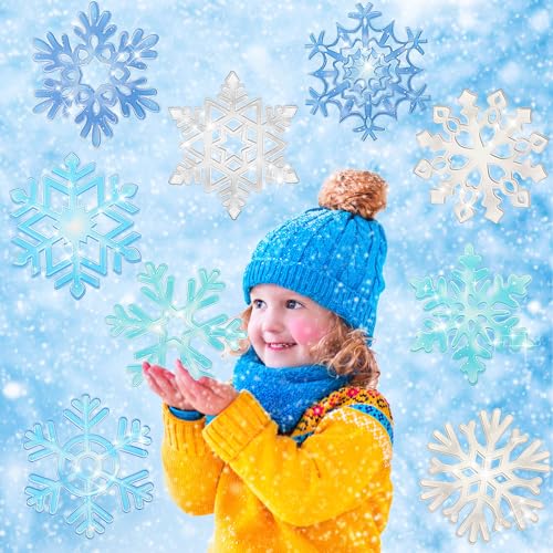 Dianelhall 90 peças de recortes de floco de neve, decoração de quadro de avisos de inverno, recortes
