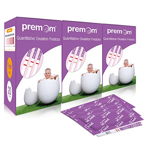 Premom Quantitative Ovulation Test Strips, The Reliable Ovulation Predictor Kit with Digital Ovulation Reader, Numerical Ovulation Test, 60-Pack