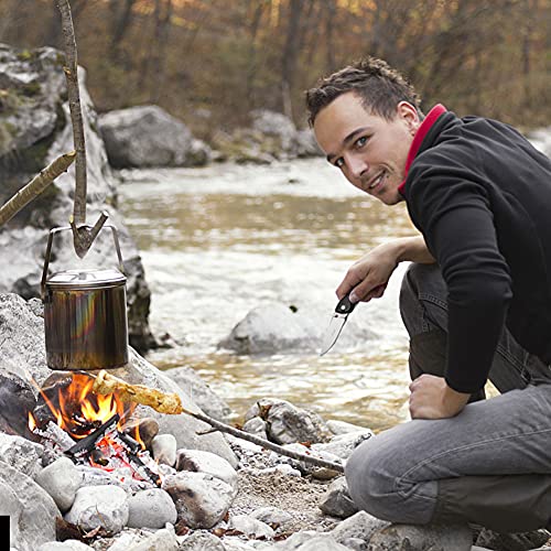 Black Folding Pocket Knife, 8Cr13Mov Stainless Steel Blade, Lightweight Aluminum Handle, Safety Liner-Lock, Belt Clip, Perfect For Camping, Hunting, Hiking, And Every Day Carry #TOP6