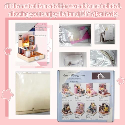 Image of Flever Dollhouse Miniature DIY House Kit Creative Room with Furniture for Romantic Artwork Gift (World of Creativity)