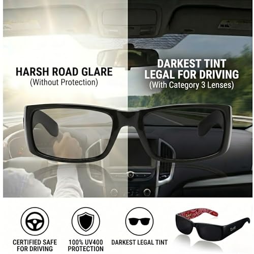 Image of Locs Mens Hardcore Gangster Sunglasses Bandana Print