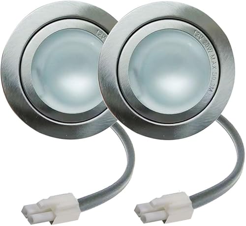 LIDESENMO Paquete de 2 bombillas halógenas de 20 W, 12 V CA, 2.677 in, campana extractora de humo para armario de cocina, estante de escape de humo,
