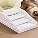 KiBcsLic 4 Steps Cat Ramp Cats Litters Stair Catcher with Function Nonslip Cats Litters Trapper Cat Step, White