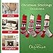 Bstaofy Set of 4 20'' Extra Long Knitted Christmas Stockings Stretchable Handmade Woven Snowflakes and Reindeer Assorted Xmas Tree Hanging Decorations